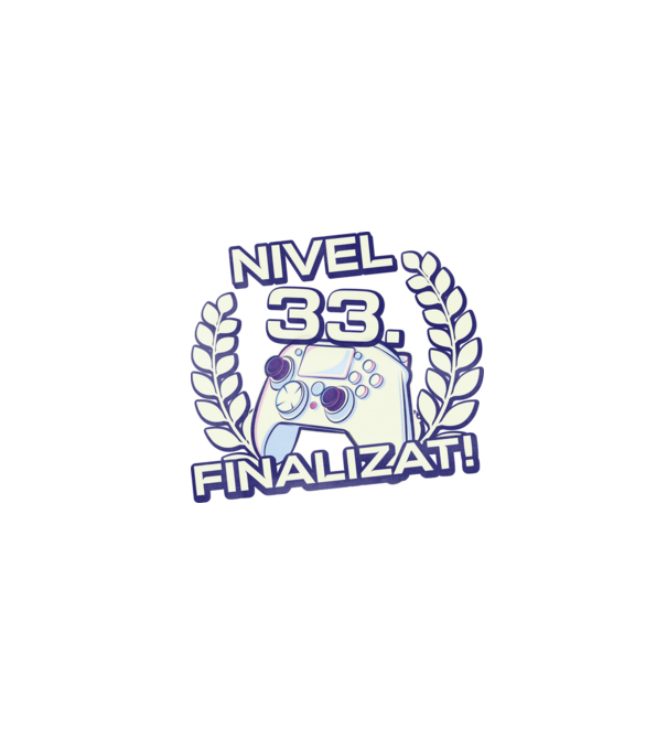 Nivel 33 finalizat! model negru pe tricou
