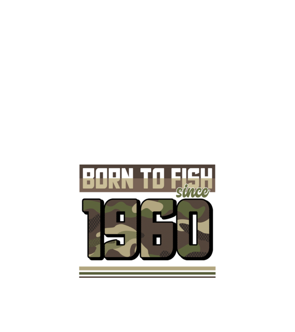 Born to fish since 1960 model negru pe tricou
