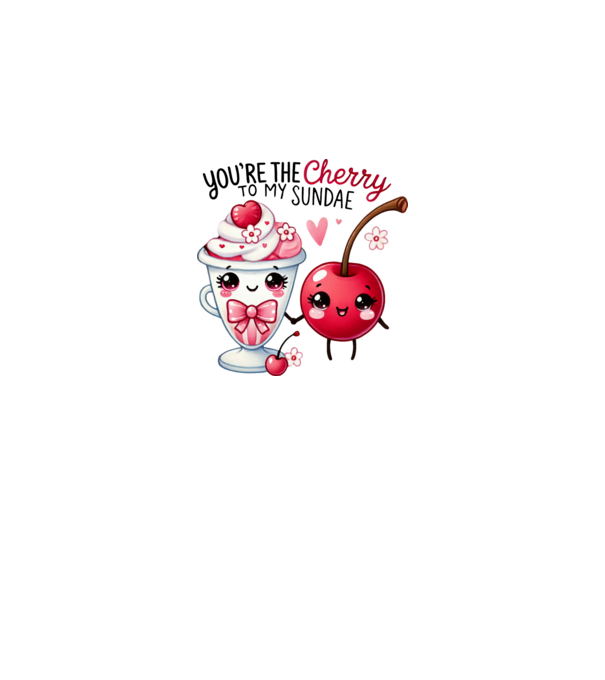 Cherry to my Sunday model alb pe tricou