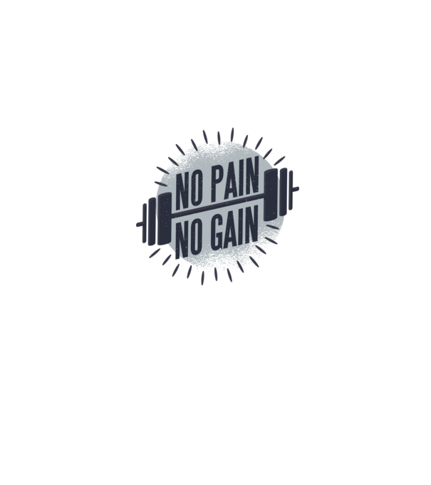 No pain no gain round model albastru jeanși pe tricou