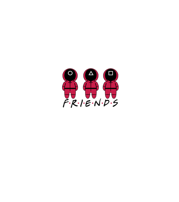 squid game friends model alb pe tricou