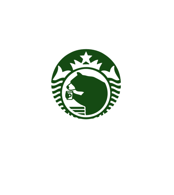 Bear Bucks model alb pe tricou