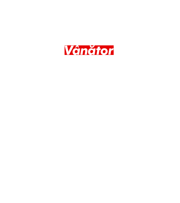 vânător model alb pe tricou