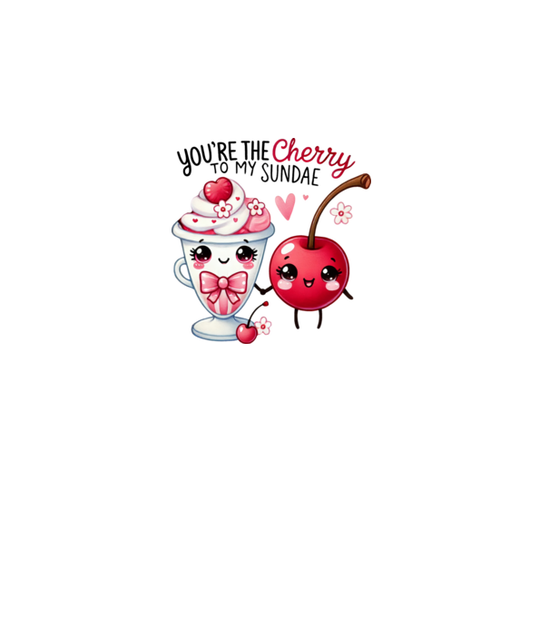 Cherry to my Sunday model alb pe tricou