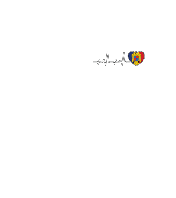 ROMANIA heartbeat model galben neon pe tricou