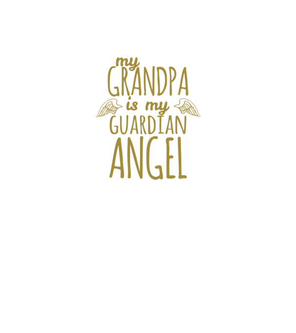 My grandpa is my guardian angel model negru pe tricou