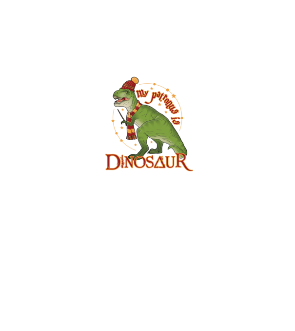 My patronus is dinosaur model negru pe tricou