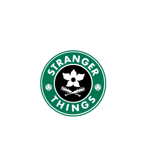 stranger things starbucks model gri pe tricou