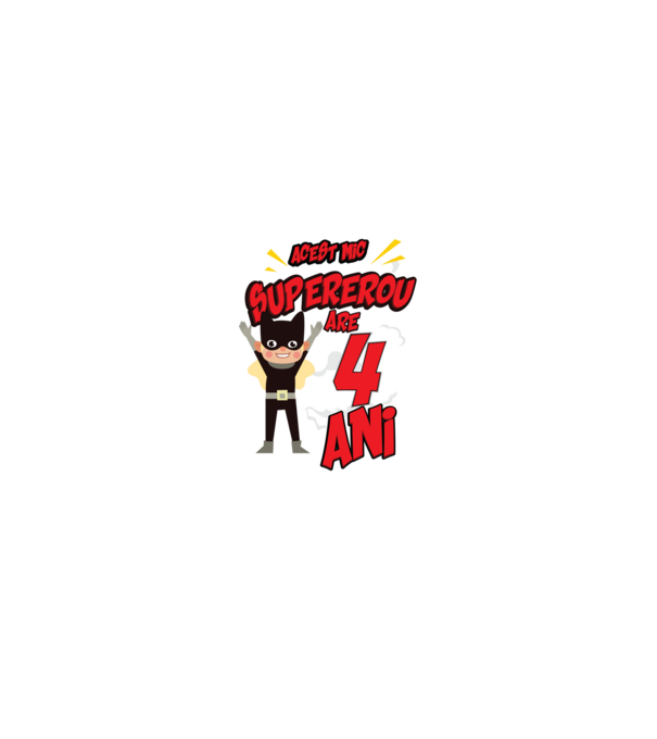 Acest mic supererou are 4 ani model negru pe tricou