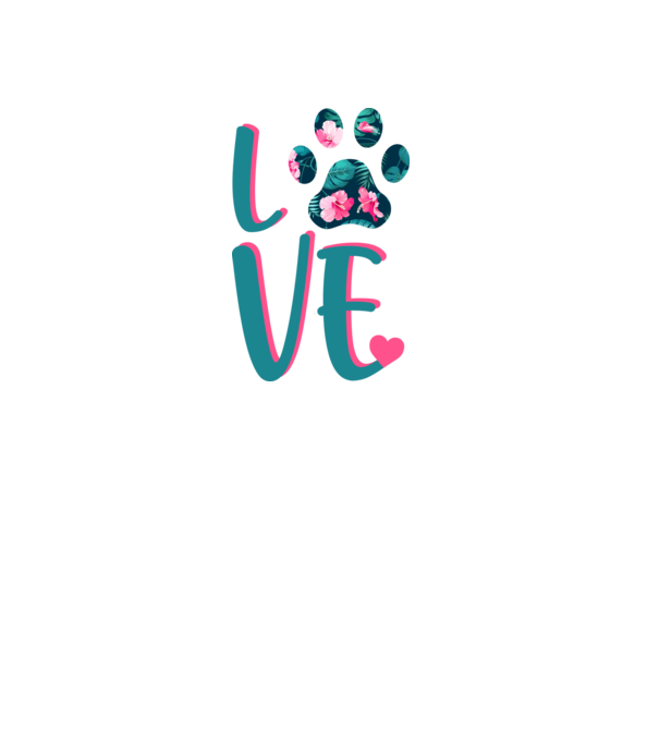 LOVE CÂINI model alb pe tricou