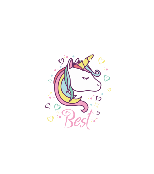 Unicorn Best model negru pe tricou