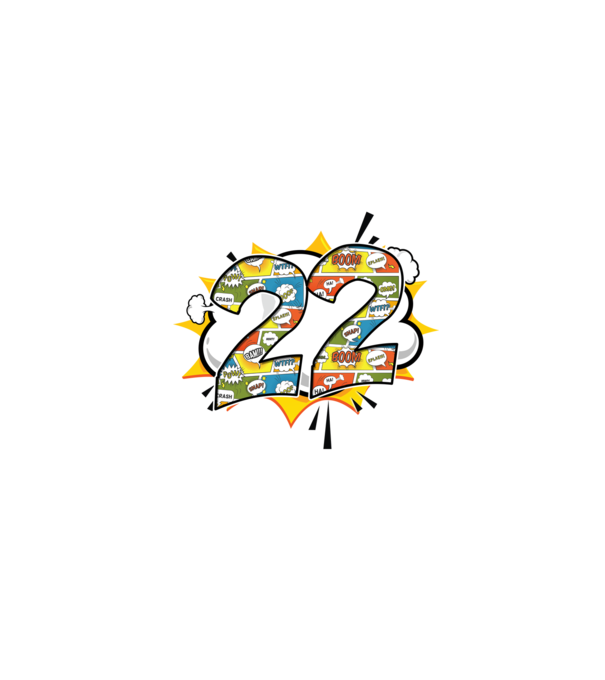 Birthday Comic Number 22 model albastru închis pe tricou