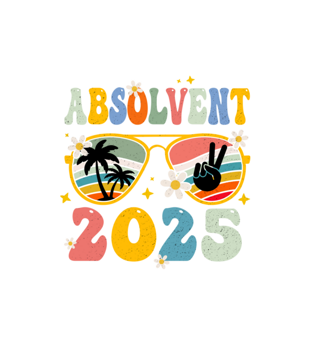 Absolvent 2025 model alb pe tricou
