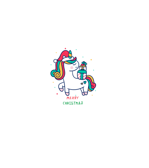 merry christmas unicorn model negru pe tricou