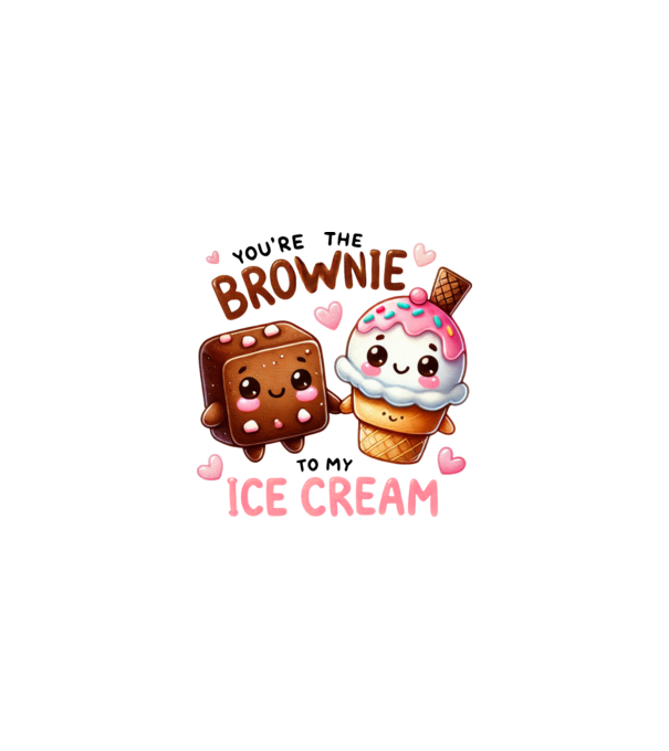 Brownie to my Ice Cream model alb pe tricou