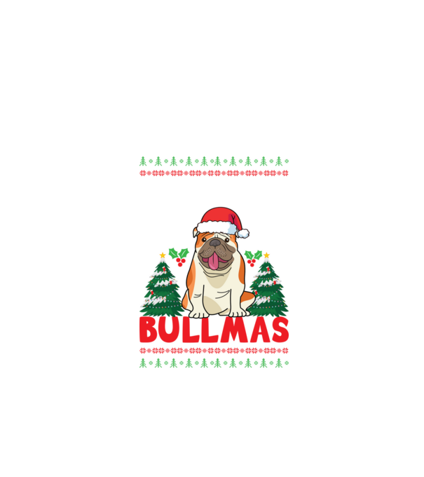 Merry bullmas ugly sweater model negru pe tricou