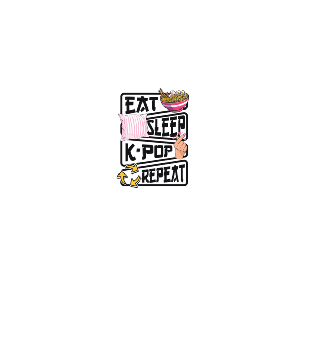 K-POP EAT SLEEP model alb pe tricou