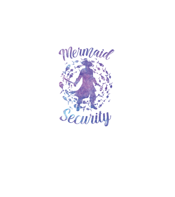 Mermaid Security boys aquarell model negru pe tricou