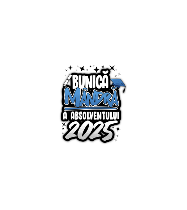 Bunică MÂNDRĂ a absolventului model alb pe tricou