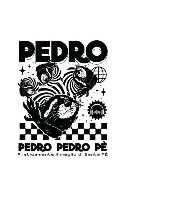 Pedro techno model alb pe tricou