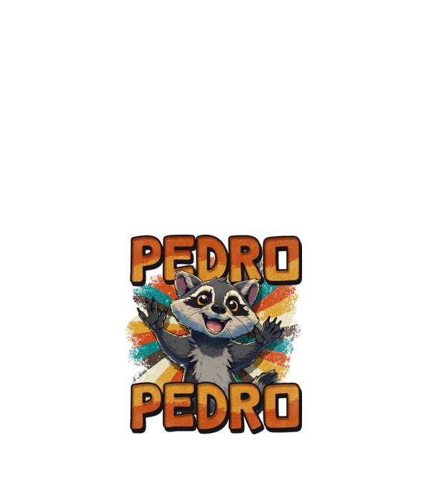 Retro Pedro model alb pe tricou