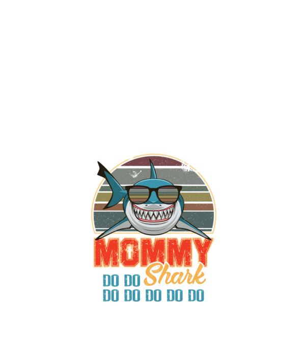 Mommy Shark model negru pe tricou