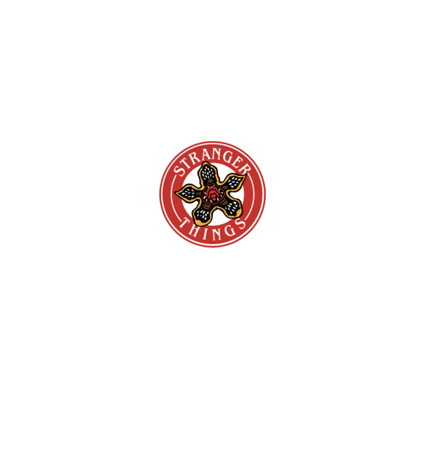 stranger things logo bucks model roșu pe tricou