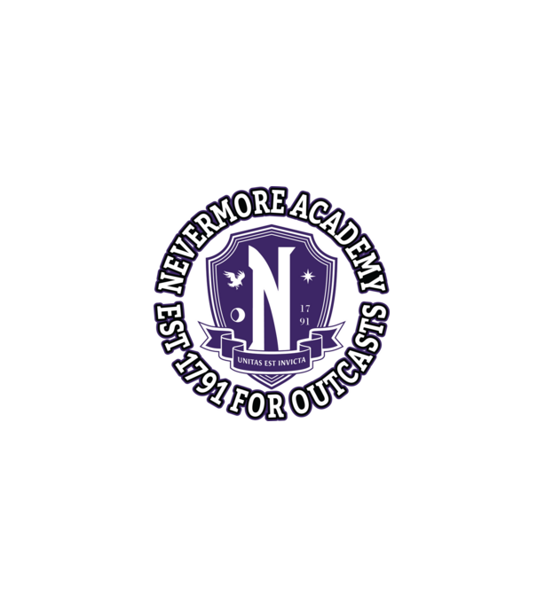  Nevermore academy model negru pe tricou