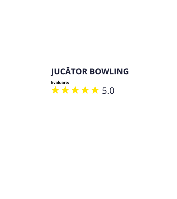 evaluare: jucător bowling de 5 stele model alb pe tricou