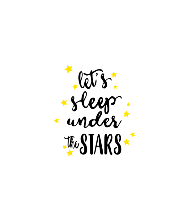 Lets sleep under the stars model alb pe tricou
