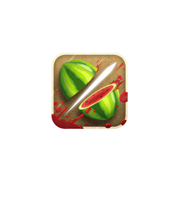 Fruit Ninja Icon model alb pe tricou