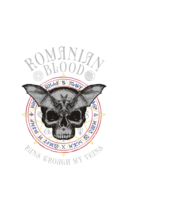 România Romanian Blood model alb pe tricou