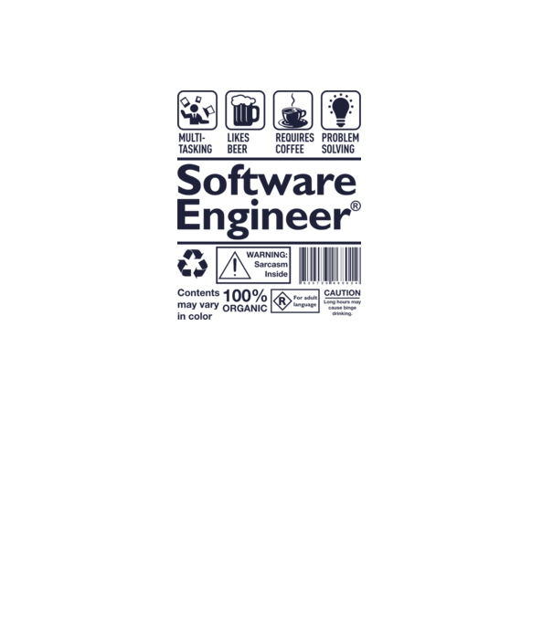 Software Engineer model gri pe tricou
