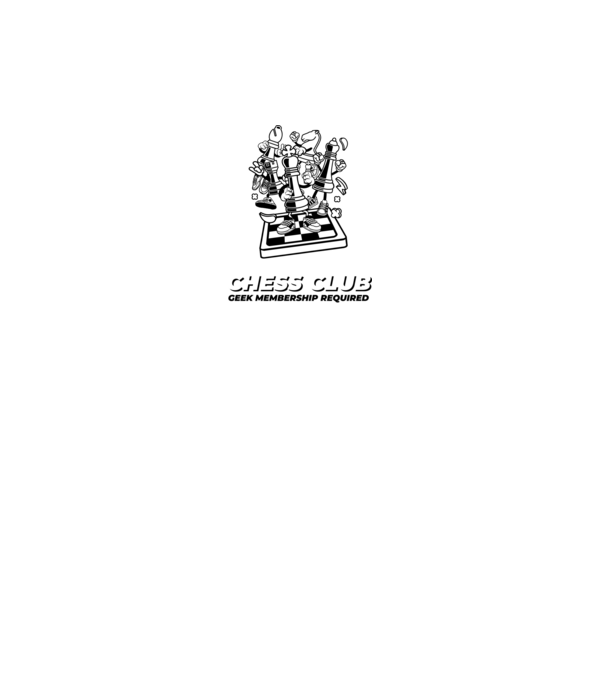 chess club model alb pe tricou