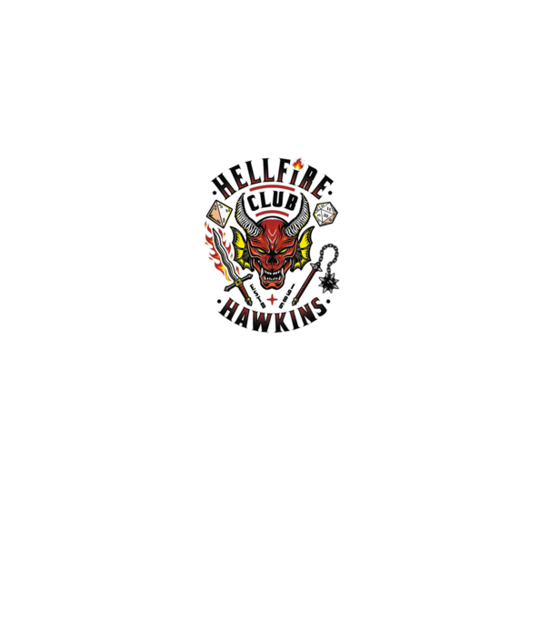 hellfire club hawkins model alb pe tricou