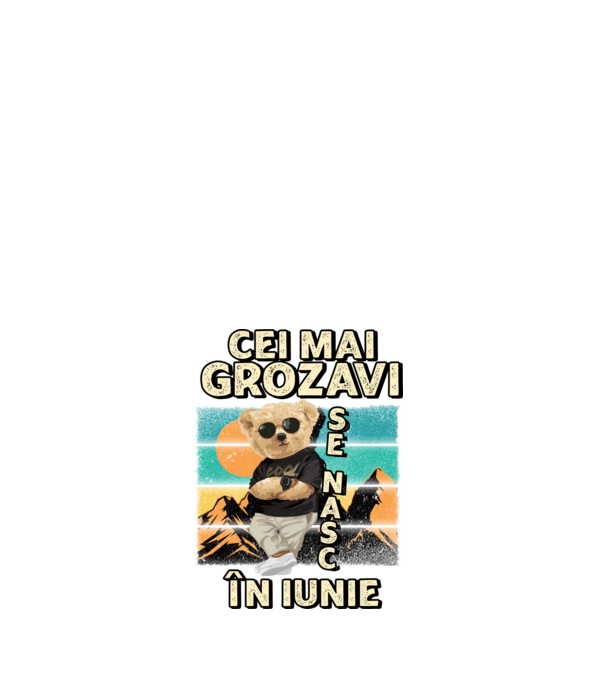 RETRO teddy IUNIE model alb pe tricou