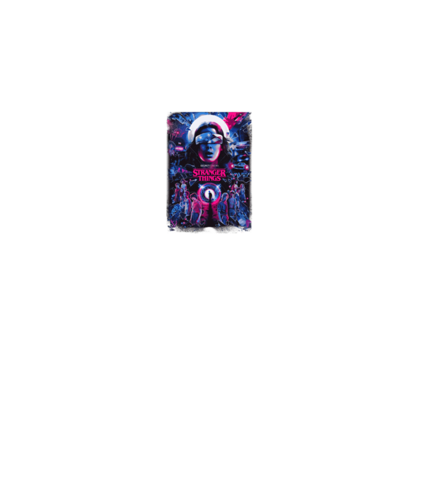 stranger things poster neon model gri pe tricou