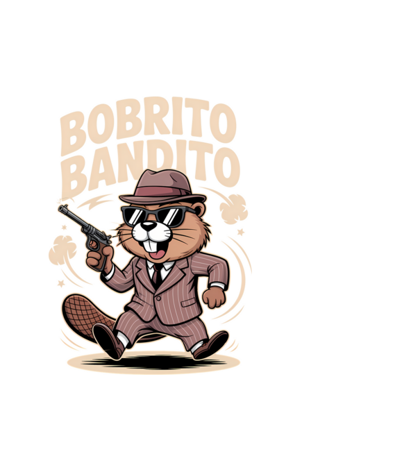 Bobrito Bandito model alb pe tricou