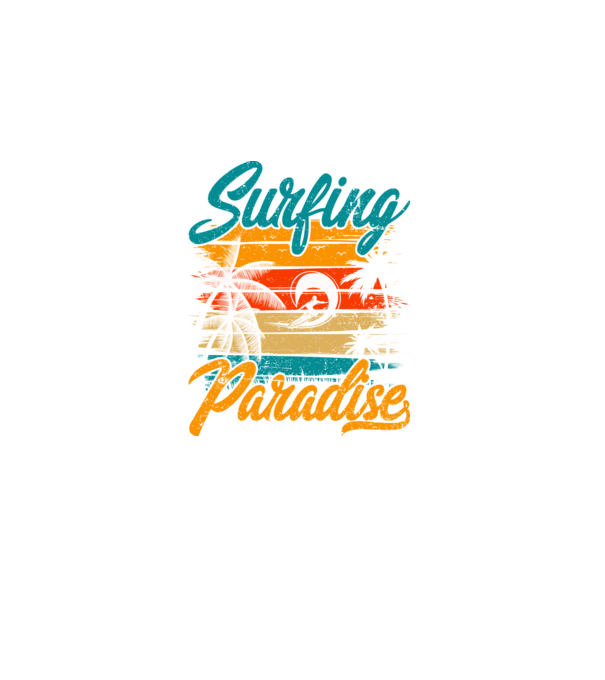 Surfing Paradise model negru pe tricou