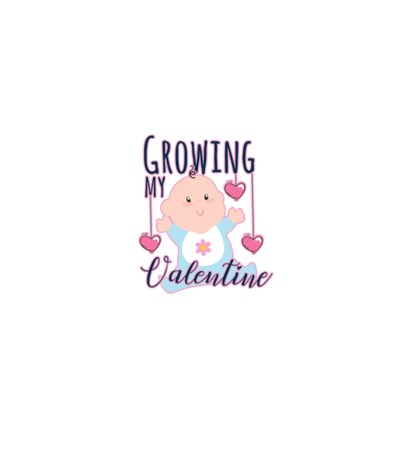 Growing my Valentine model alb pe tricou