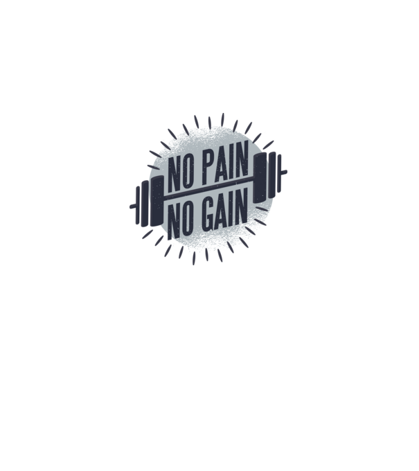 No pain no gain round model negru pe tricou