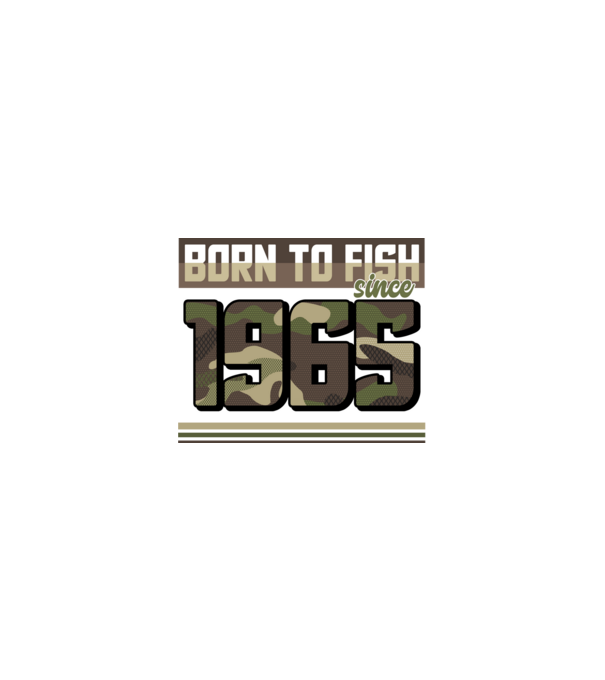 Born to fish since 1965 model nisipiu pe tricou