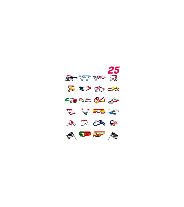 MOTOGP 25 CALENDAR Negru model nisipiu pe tricou