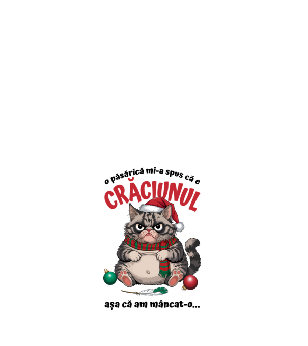 Am mâncat pasărea Crăciun pisică Alb model alb pe tricou
