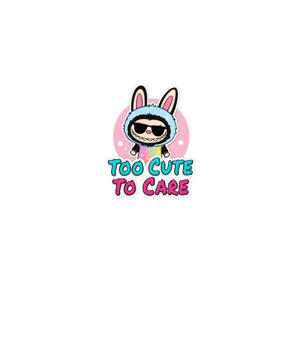 Too cute to care model negru pe tricou
