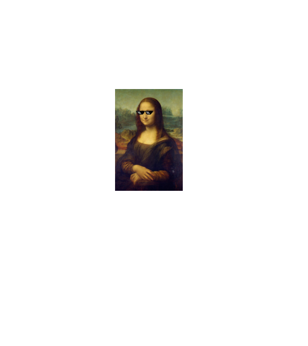 Mona Lisa Deal with it model negru pe tricou
