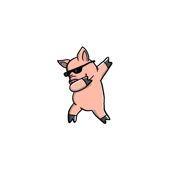 Porc dab model negru pe tricou