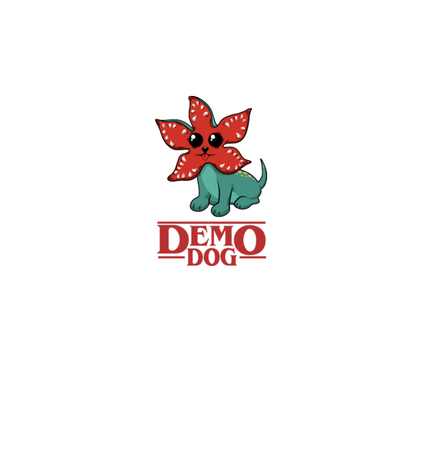 cute demodog model negru pe tricou