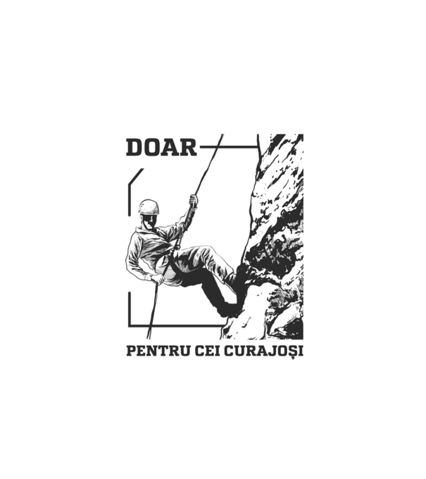 Doar pentru cei curajoși model alb pe tricou