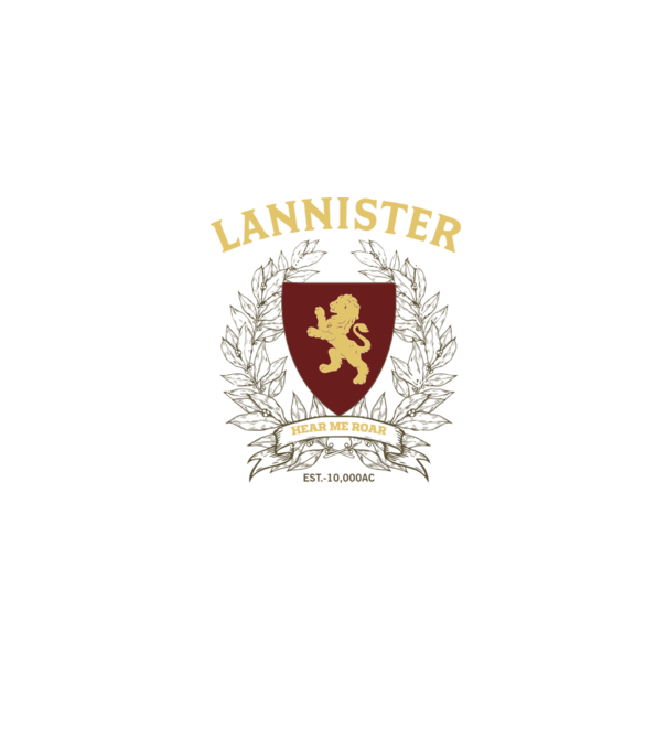 Lannister model alb pe tricou